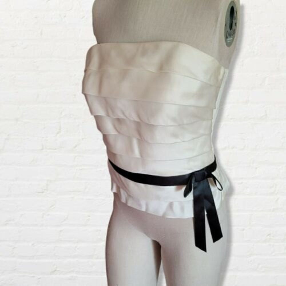 Dusk By Sheila Yen Vintage 100% Silk Top Strapless Size 8